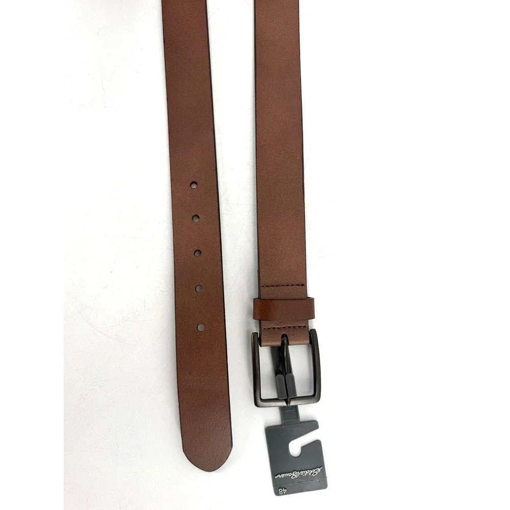 Eddie Bauer Leather Belt Mens 48 Brown Oak Genuine Leather Rugged Gorpcore NWT